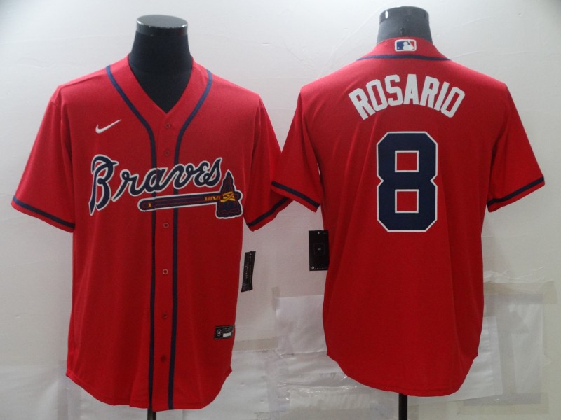 2021 Men Atlanta Braves 8 Rosario red Nike MLB Jersey